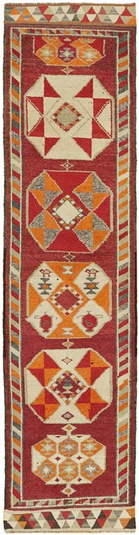 Alfombra Vintage de pasillo - 90 cm x 355 cm