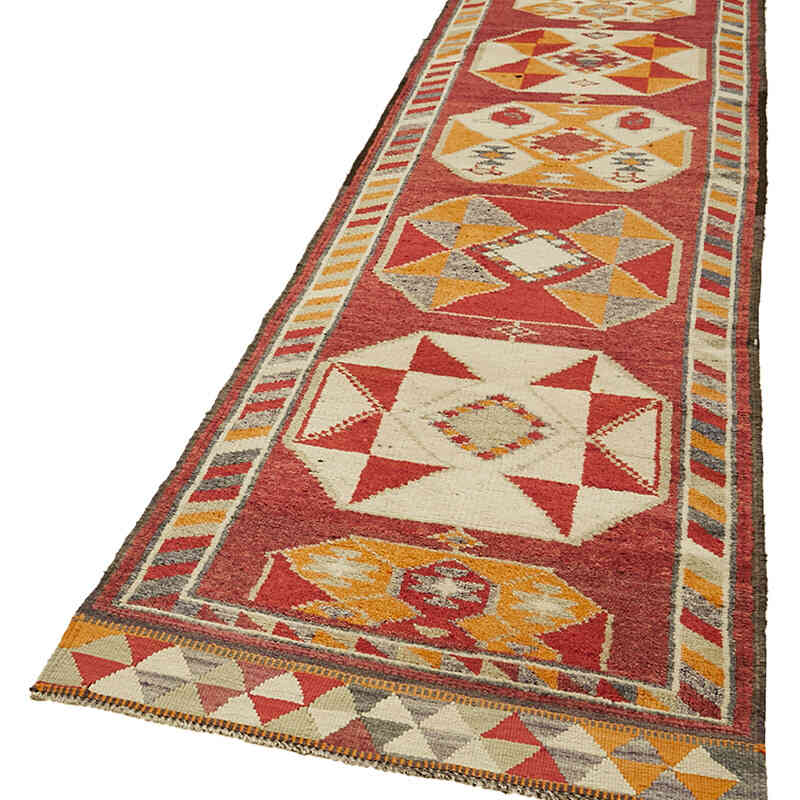 Vintage Tribal Runner Rug - 2' 11" x 11' 8" (35" x 140") - K0059631