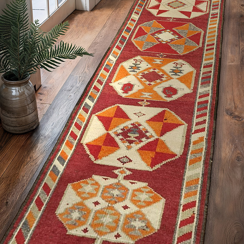 Vintage Tribal Runner Rug - 2' 11" x 11' 8" (35" x 140") - K0059631