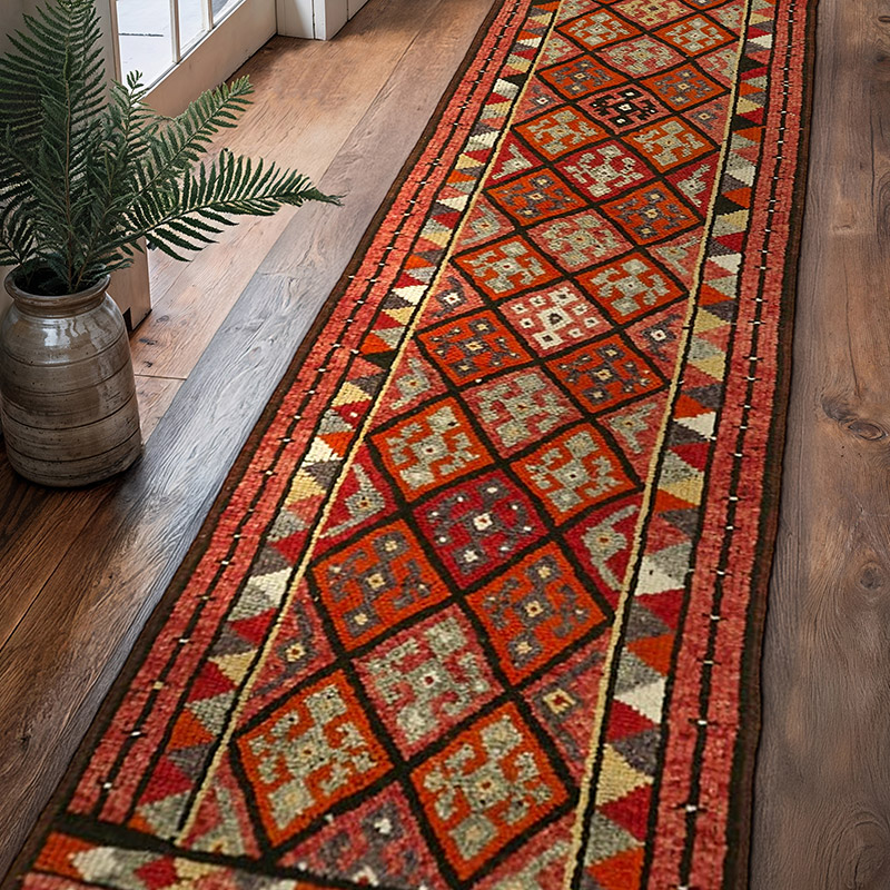 Alfombra Vintage de pasillo - 90 cm x 332 cm - K0059636