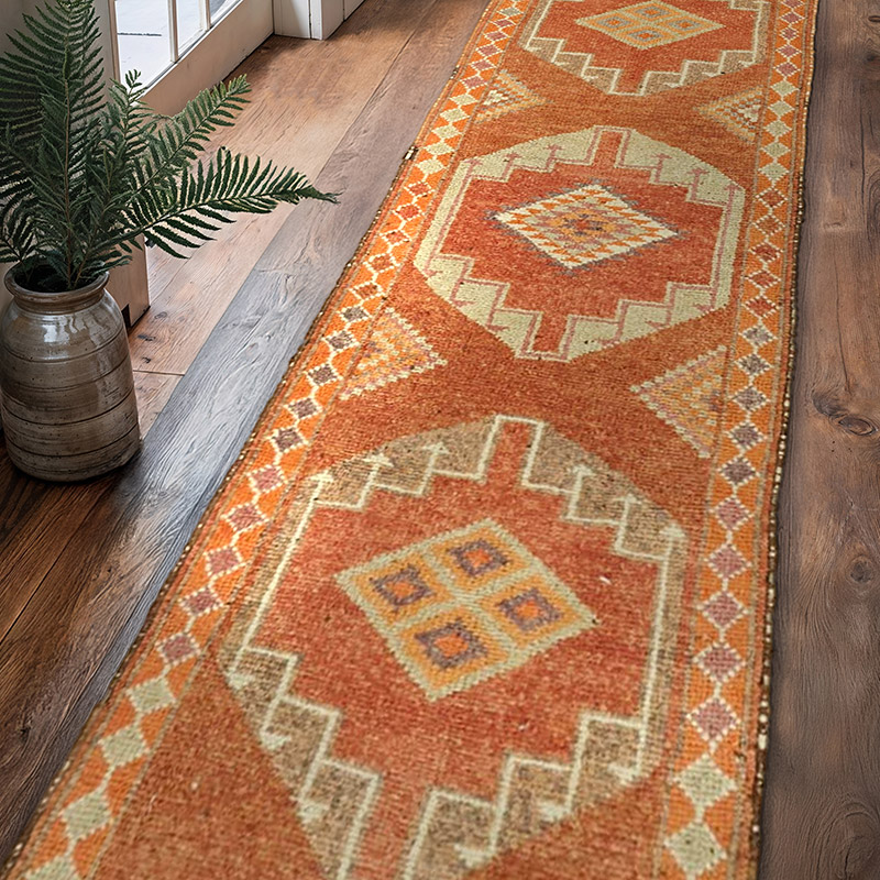 Vintage Tribal Runner Rug - 3' 2" x 11' 10" (38" x 142") - K0059646