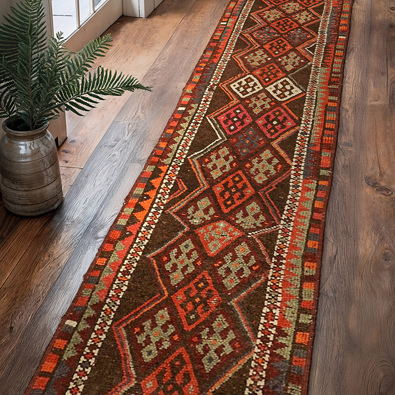 Vintage Tribal Runner Rug - 2' 10" x 13'  (34" x 156") - K0059649
