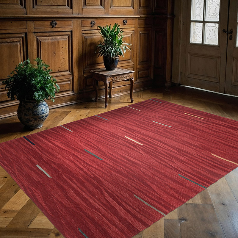 New Handwoven Turkish Kilim Rug - 5' 9" x 7' 10" (69" x 94") - K0059679