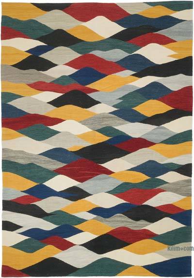 New Handwoven Turkish Kilim Rug - 6' 11" x 10'  (83" x 120")
