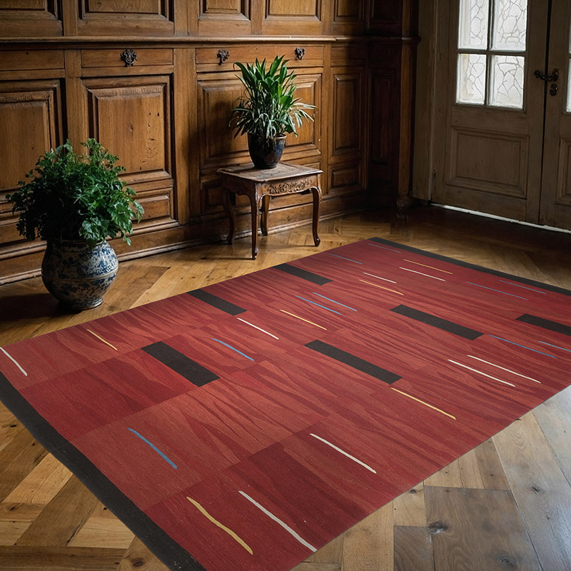 New Handwoven Turkish Kilim Rug - 5' 10" x 8' 2" (70" x 98") - K0059688