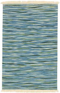 Mavi, Yeşil Yeni Kök Boya El Dokuma Kilim - 122 cm x 182 cm