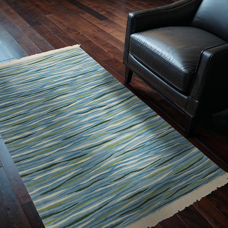 Mavi, Yeşil Yeni Kök Boya El Dokuma Kilim - 122 cm x 182 cm - K0059718