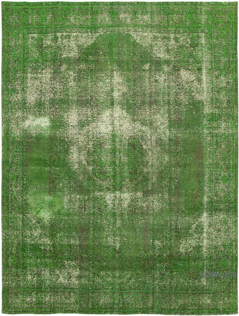Yeşil Boyalı El Dokuma Vintage Halı - 280 cm x 374 cm - K0059731