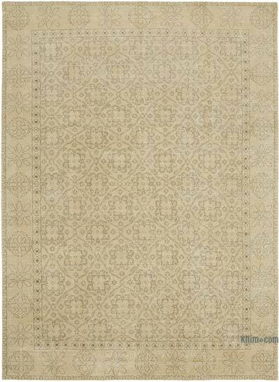 Beige Vintage Hand-Knotted Persian Rug - 8' 11" x 12' 2" (107 in. x 146 in.)