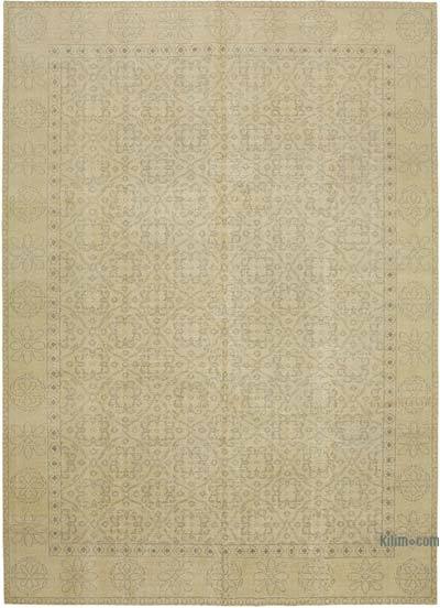 Beige Vintage Hand-Knotted Oriental Rug - 10' 2" x 13' 11" (122 in. x 167 in.)