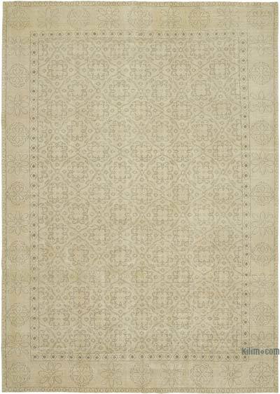 Beige Vintage Hand-Knotted Oriental Rug - 10' 1" x 14' 1" (121 in. x 169 in.)