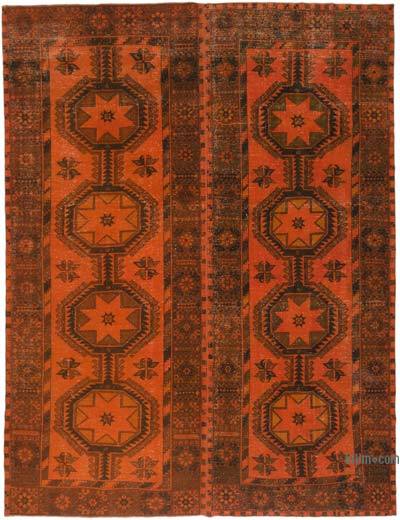 Orange Over-dyed Vintage Hand-Knotted Oriental Rug - 9' 9" x 12' 2" (117 in. x 146 in.)