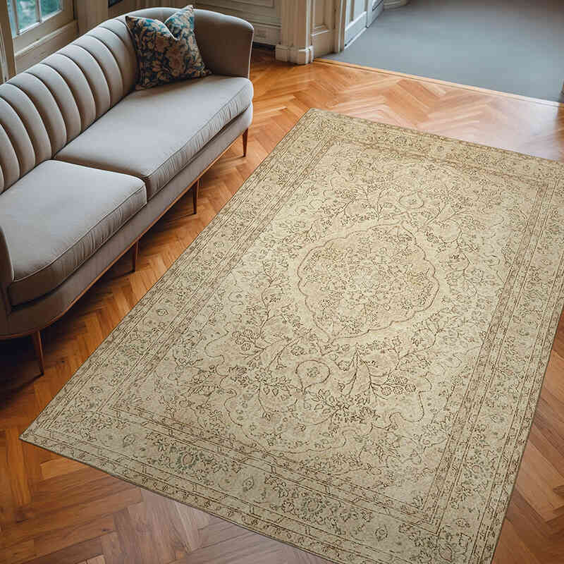 El Dokuma Vintage Halı - 204 cm x 306 cm - K0059853