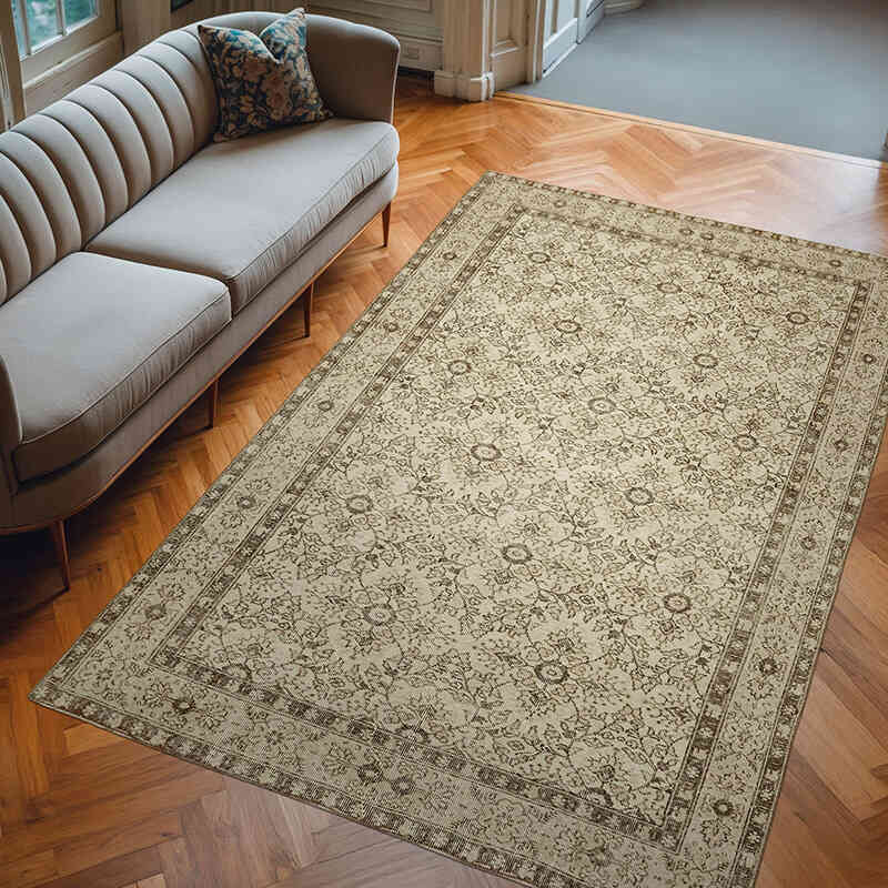 Alfombra Vintage Turca Anudada a Mano - 187 cm x 281 cm - K0059862