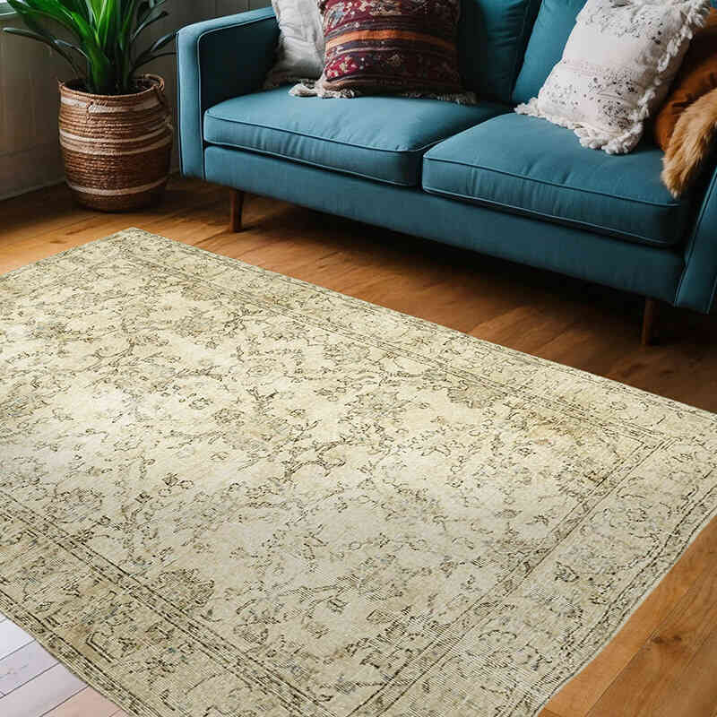 Vintage Turkish Hand-Knotted Rug - 4' 11" x 7' 2" (59" x 86") - K0059901