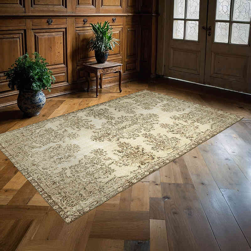 Alfombra Vintage Turca Anudada a Mano - 161 cm x 255 cm - K0059926