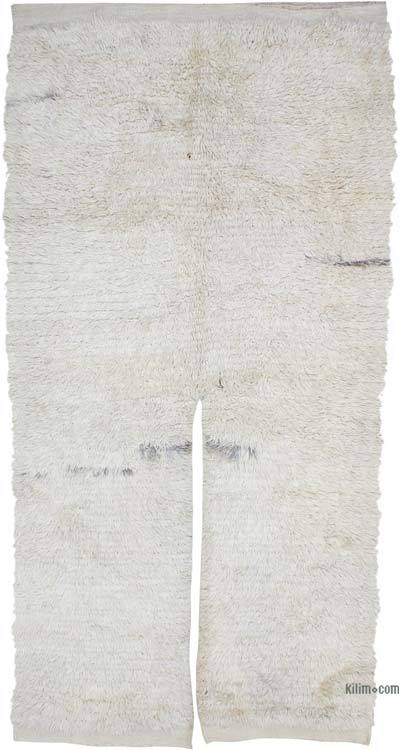 米色复古安纳托利亚图鲁地毯- 4' 4' x 9'(52英寸)。x 108。)