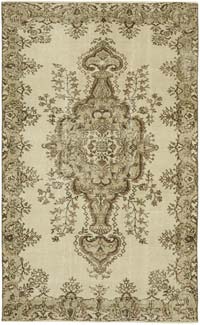 Vintage Turkish Hand-Knotted Rug - 5' 2" x 8' 5" (62" x 101")