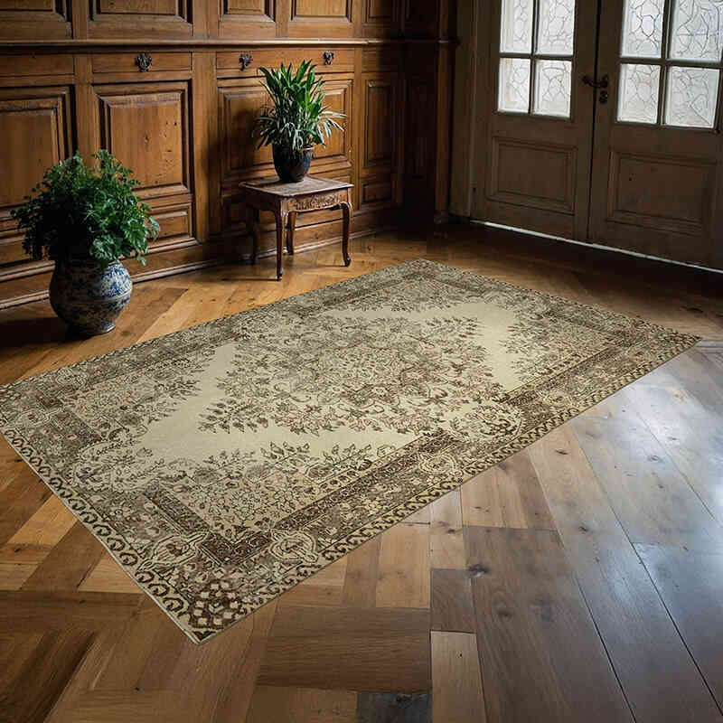 Vintage Turkish Hand-Knotted Rug - 5' 6" x 8' 7" (66" x 103") - K0060036