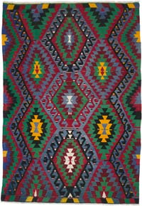 Vintage Denizli Kilim Rug - 5' 11" x 8' 6" (71" x 102")
