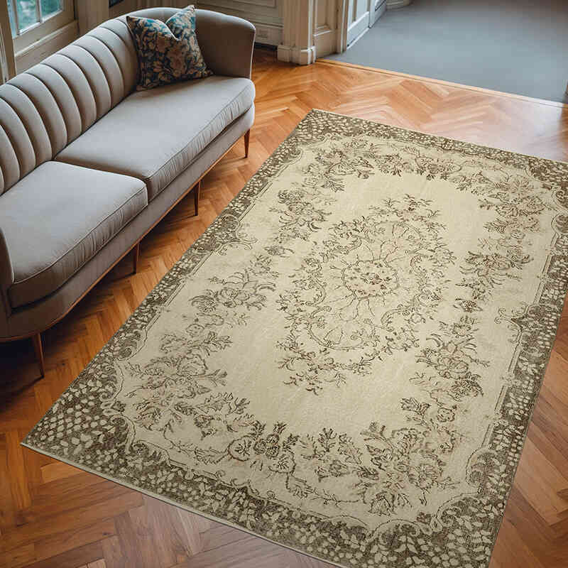 Alfombra Vintage Turca Anudada a Mano - 204 cm x 304 cm - K0060081