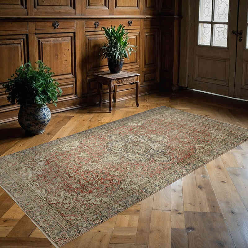 Vintage Turkish Hand-Knotted Rug - 4' 10" x 8' 7" (58" x 103") - K0060088