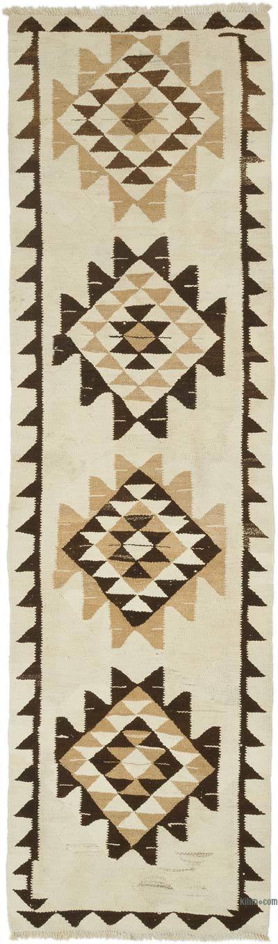 Vintage Turkish Kilim Runner - 3' 1" x 10' 7" (37 in. x 127 in.)