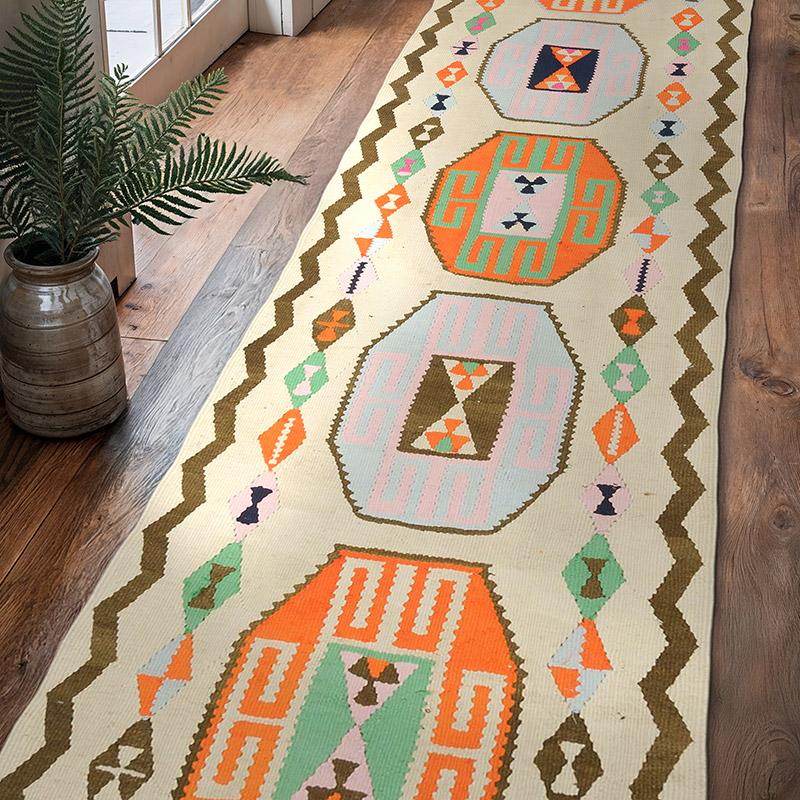 Vintage Anadolu Kilim Yolluk - 89 cm x 308 cm - K0060128