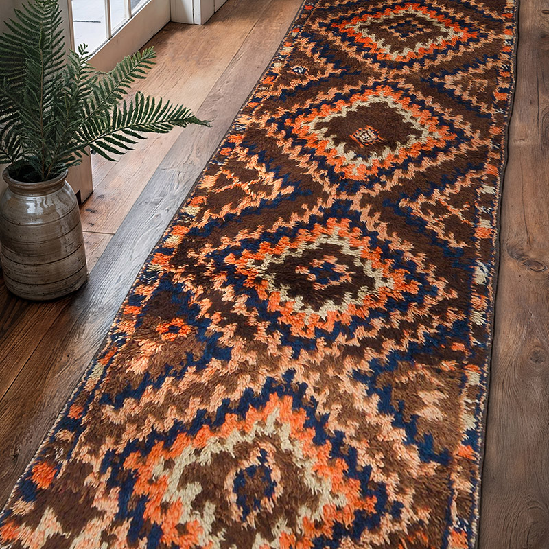 Vintage Tribal Runner Rug - 3' 2" x 11' 3" (38" x 135") - K0060141