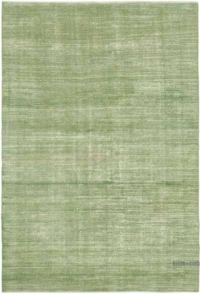 Green Vintage Turkish Hand-Knotted Rug - 6' 6" x 9' 5" (78 in. x 113 in.)