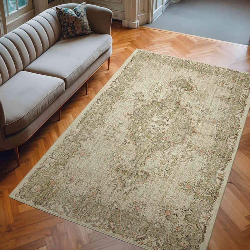 Alfombra Vintage Turca Anudada a Mano - 190 cm x 295 cm - K0060188