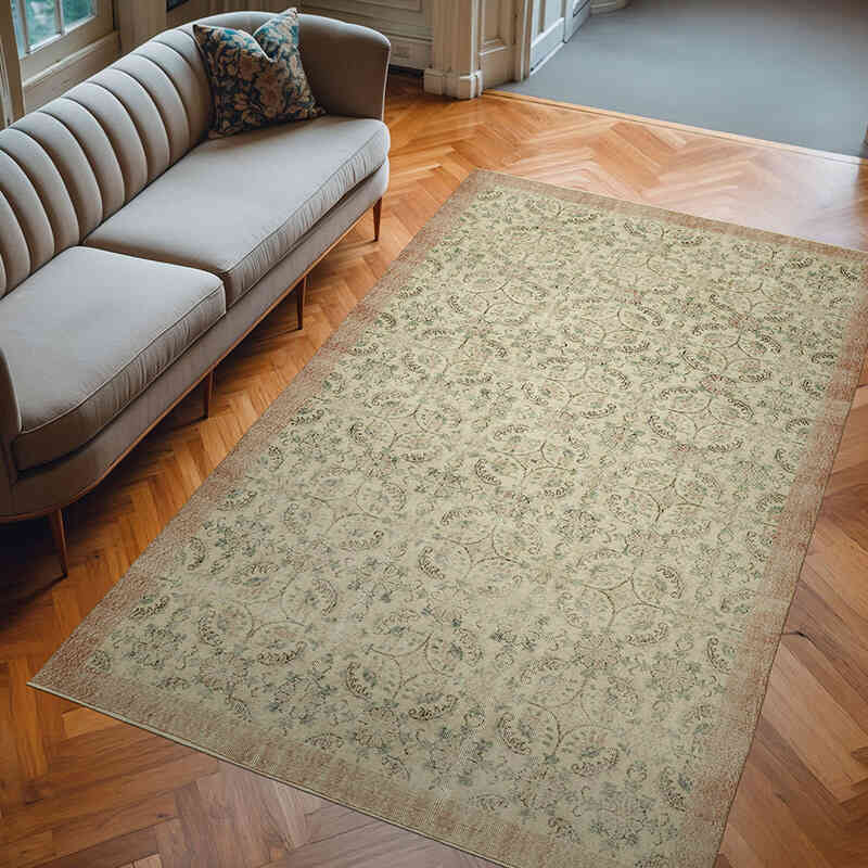 El Dokuma Vintage Halı - 188 cm x 295 cm - K0060207