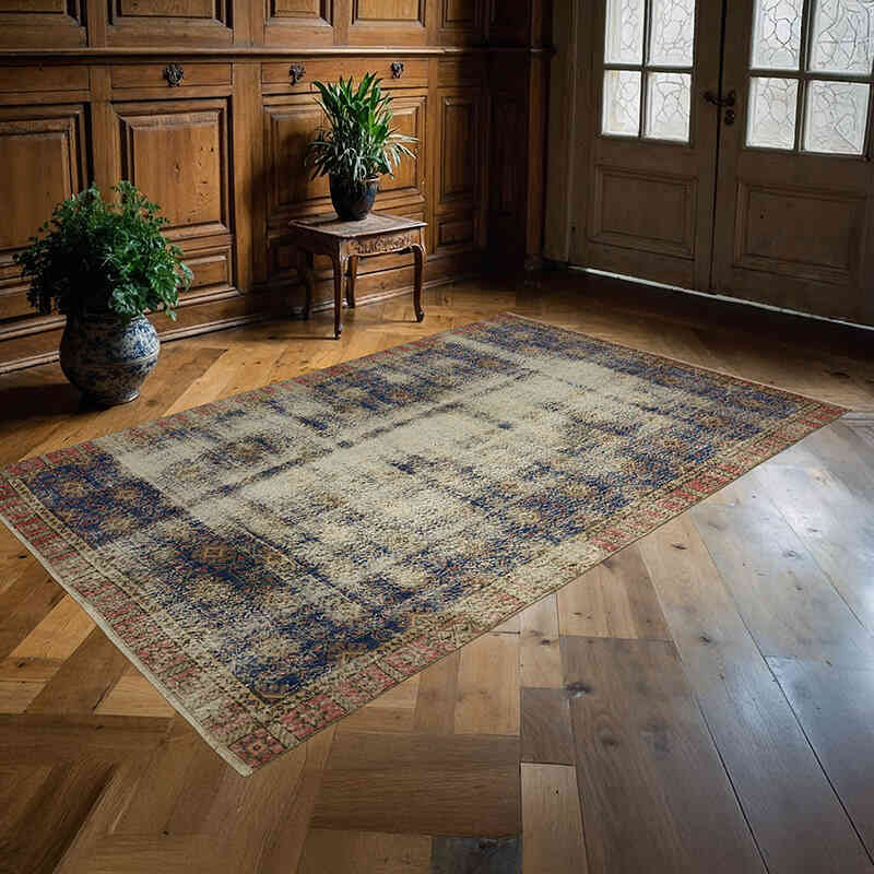 Alfombra Vintage Turca Anudada a Mano - 172 cm x 268 cm - K0060211