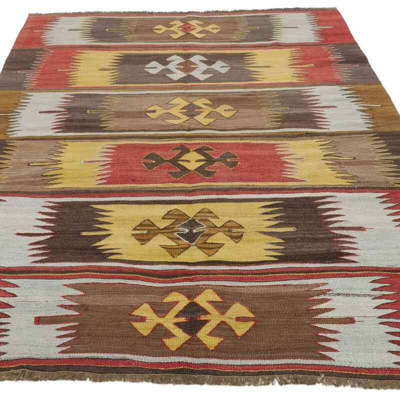 Vintage Turkish Kilim Rug - 4' 8" x 7' 5" (56" x 89") - K0060252