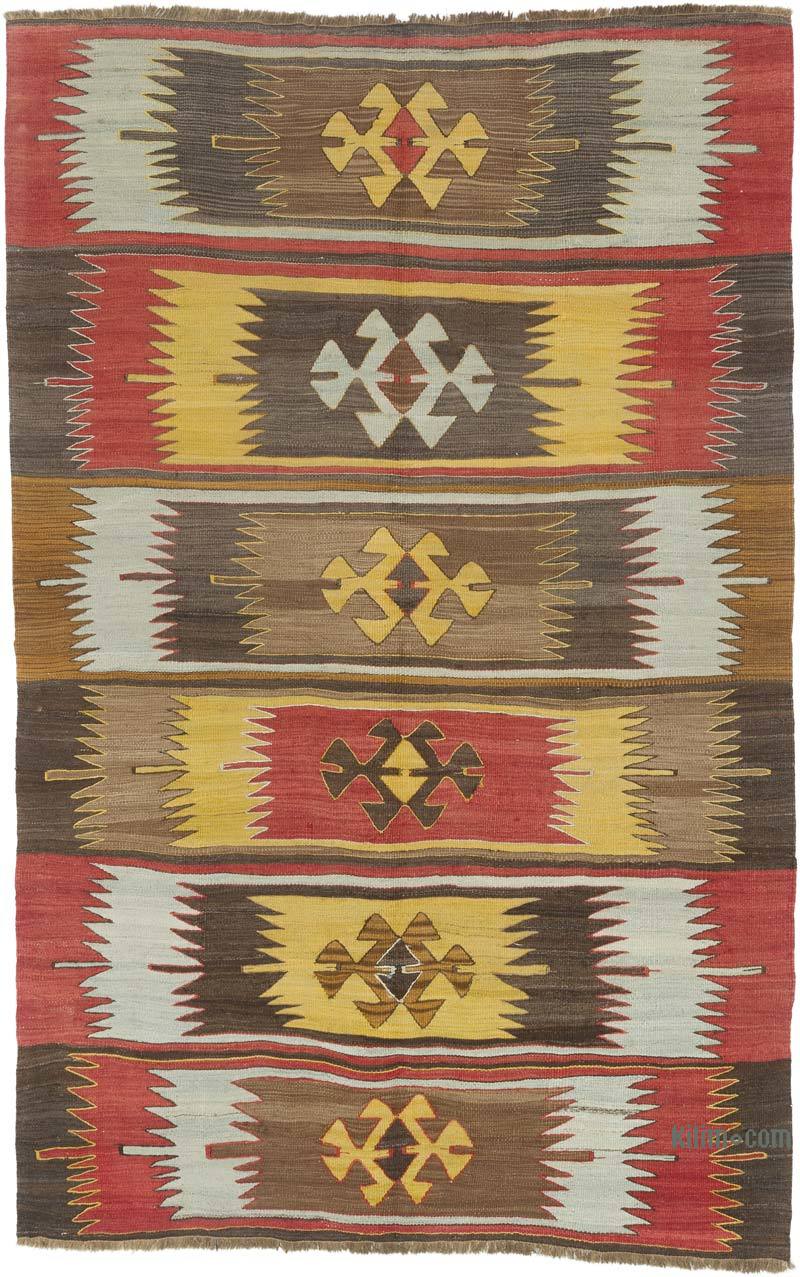 Vintage Turkish Kilim Rug - 4' 8" x 7' 5" (56" x 89") - K0060252