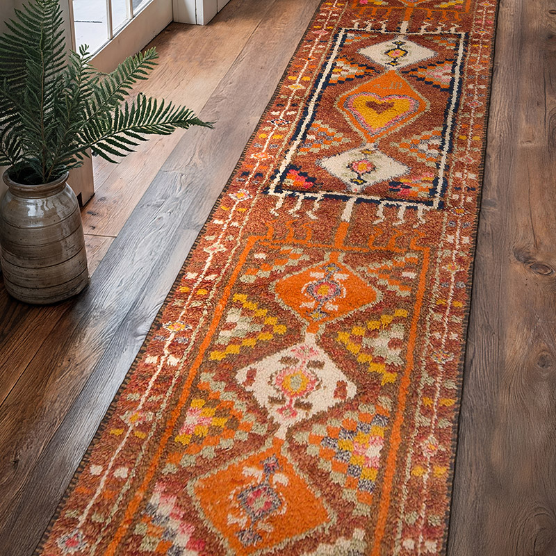 Vintage Tribal Runner Rug - 3'  x 12' 8" (36" x 152") - K0060262
