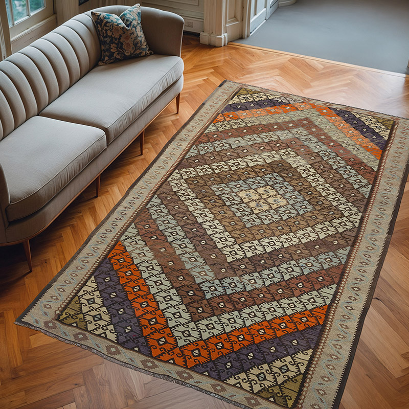 Alfombra Vintage Bayburt Kilim - 190 cm x 301 cm - K0060294
