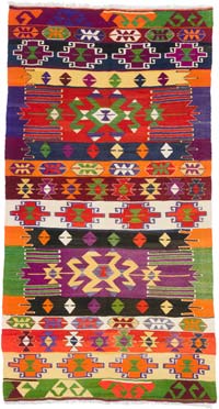 Vintage Corum Kilim Rug - 5' 2" x 9' 6" (62" x 114")