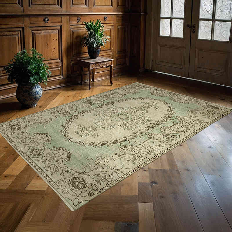 Alfombra Vintage Turca Anudada a Mano - 176 cm x 257 cm - K0060340