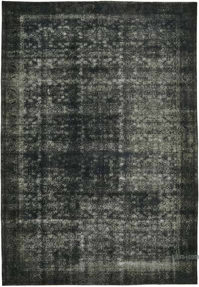Siyah Boyalı El Dokuma Vintage Halı - 247 cm x 360 cm