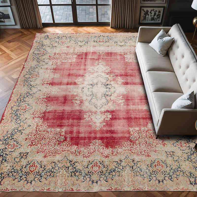 Vintage Hand-Knotted Oriental Rug - 9' 9" x 12' 8" (117" x 152") - K0060382