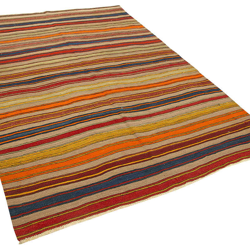 Vintage Turkish Kilim Rug - 5' 4" x 8' 3" (64" x 99") - K0060440
