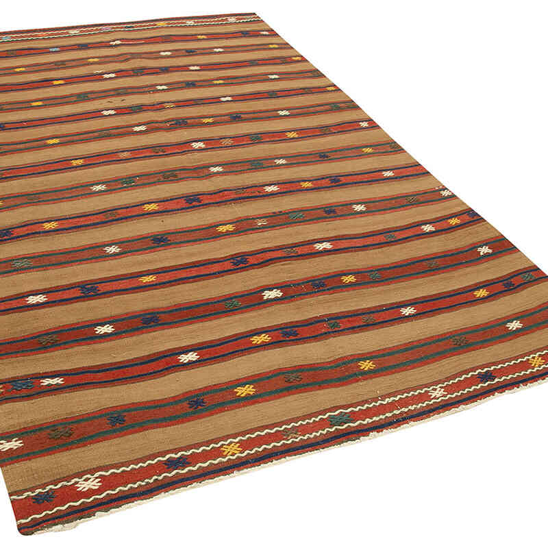 Vintage Fethiye Kilim Rug - 5' 2" x 8' 6" (62" x 102") - K0060447