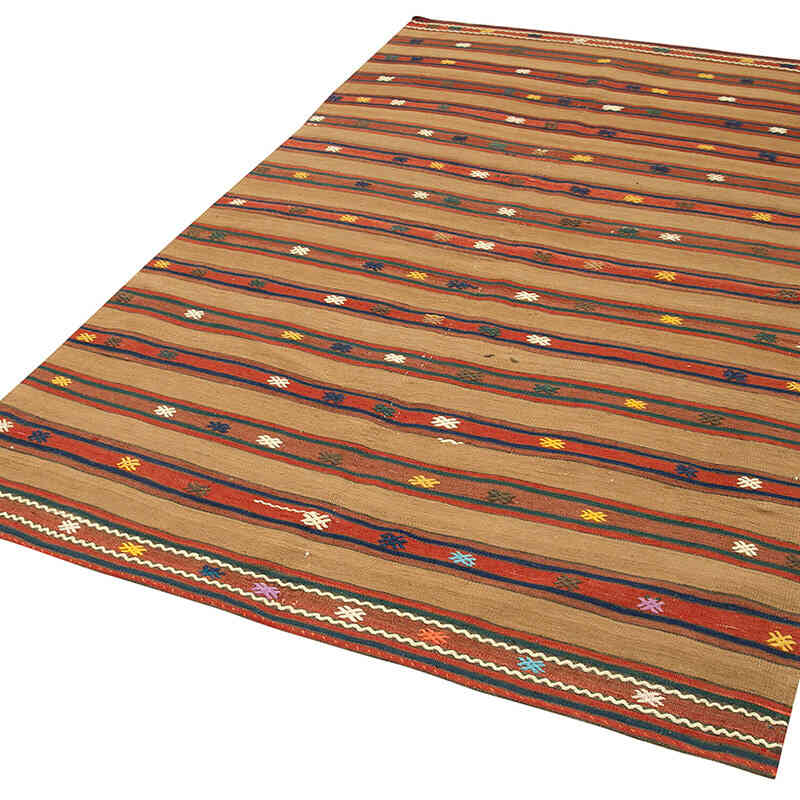 Vintage Fethiye Kilim Rug - 5' 2" x 8' 6" (62" x 102") - K0060447