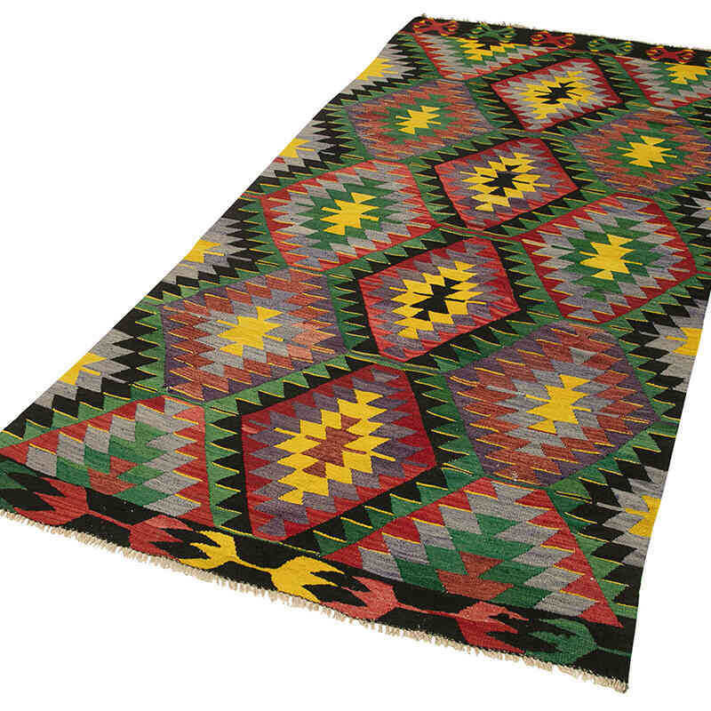Vintage Turkish Kilim Rug - 3' 10" x 7' 11" (46" x 95") - K0060475