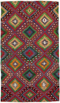Vintage Turkish Kilim Rug - 5' 9" x 10' 2" (69" x 122")
