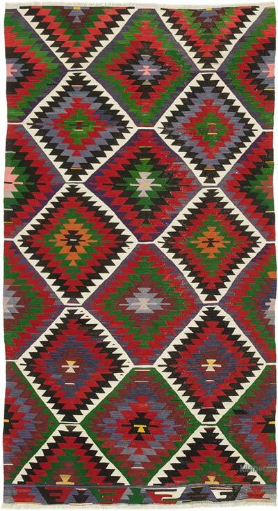 Vintage Turkish Kilim Rug - 4' 11" x 9'  (59" x 108")