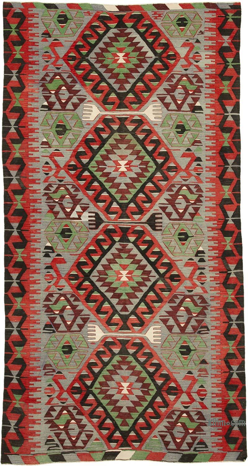 Vintage Turkish Kilim Rug - 5' 3" x 10' 2" (63" x 122") - K0060481