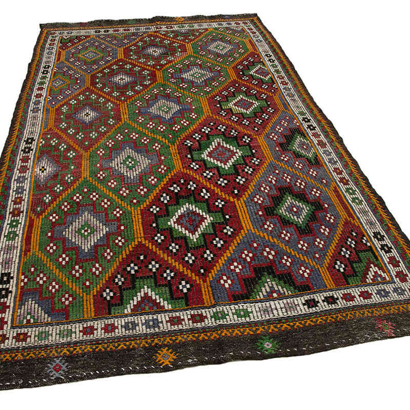 Vintage Anatolian Jijim Rug - 5' 4" x 9' 10" (64" x 118") - K0060643