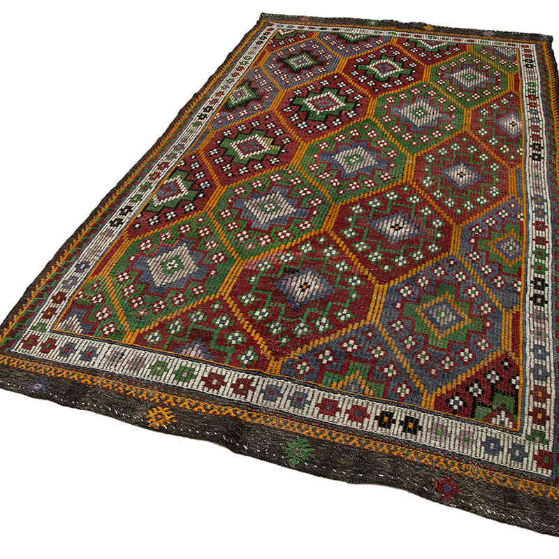 Vintage Anatolian Jijim Rug - 5' 4" x 9' 10" (64" x 118") - K0060643